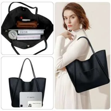Stylish KKXIU Vegan Leather Tote Bag - Perfect for Travel