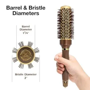 Olivia Garden NanoThermic PowerGrip Thermal brush with special patented wavy barrel for extra tensio...