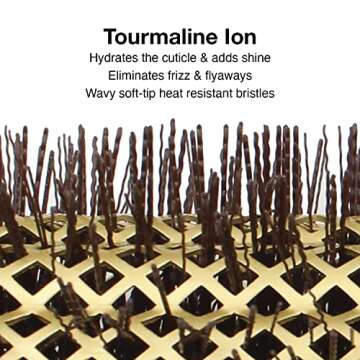 Olivia Garden NanoThermic PowerGrip Thermal brush with special patented wavy barrel for extra tension and grip, for medium to thick hair, 1 1/4 inch