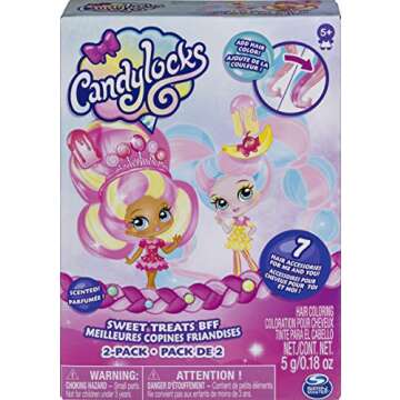 Candylocks, BFF 2-Pack, 3" Kerry Berry and Beau Nana, Scented Collectible Dolls with Accessories