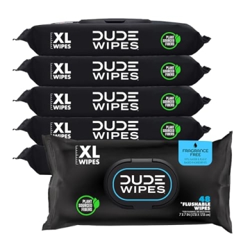 DUDE Wipes Flushable Extra-Large Wipes with Aloe and Vitamin E