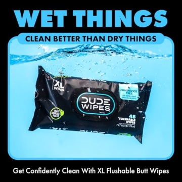 DUDE Wipes Flushable Extra-Large Wipes with Aloe and Vitamin E