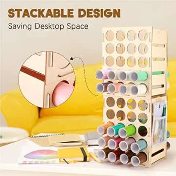 Yumkfoi Wooden Vinyl Roll Holder | 2 Pack Craft Organizer