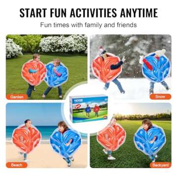 VEVOR Inflatable Bumper Balls 2-Pack, 2FT/0.6M Body Sumo Zorb Balls for Kids, Durable PVC Human Hamster Bubble Balls for Child Outdoor Team Gaming Play, Bumper Bopper Toys for Playground, Yard, Park