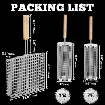 Ivtivfu Grill Baskets with Removable Handle for BBQ Lovers