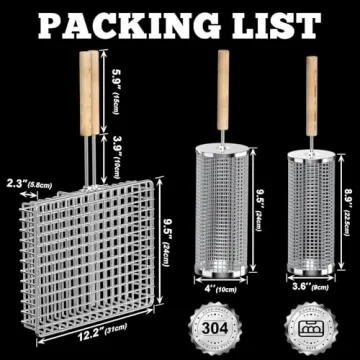 Ivtivfu Grill Baskets with Removable Handle for BBQ Lovers