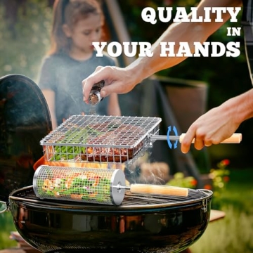 Ivtivfu Grill Baskets with Removable Handle for BBQ Lovers