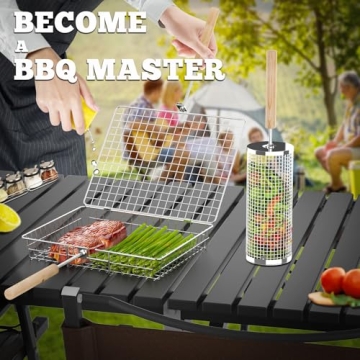 Ivtivfu Grill Baskets with Removable Handle for BBQ Lovers