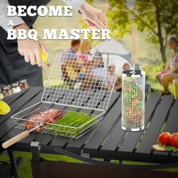 Ivtivfu Grill Baskets with Removable Handle for BBQ Lovers