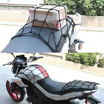 2 Pack of Black 15"X15" Cargo Net featuring 6 Adjustable Hooks & Tight 2"x2" Mesh