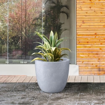 Stylish Kante 14 Inch Concrete Planter for Indoor Outdoor