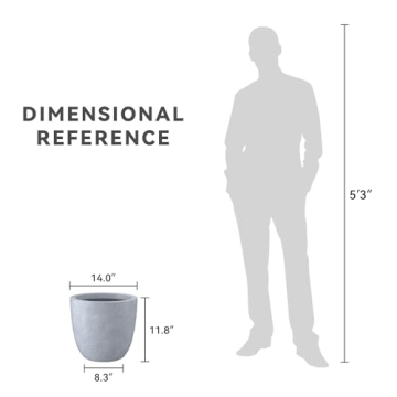 Stylish Kante 14 Inch Concrete Planter for Indoor Outdoor