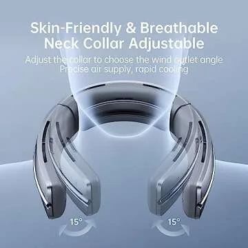 JISULIFE Portable Neck Fan, Bladeless Hands Free Fan 【10.5Hrs Cooling】 100 Speeds Adjustment USB Rechargeable Fan, LED Display, Negative Ion, Wearable Personal Fan for Men Women Indoor Outdoor Silver