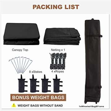 MASTERCANOPY Pop-Up Setup Outdoor Canopy with Netting Screen Walls (10x10, Black)