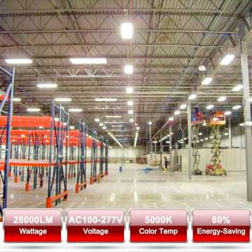 Lightdot 2FT LED High Bay Shop Lights, 100-277V 【Driver Equipped】 195W 28000LM [Eqv.800W MH] 5000K Linear Hanging Shop Light for Warehouse Garage -ETL Listed, 2Pack