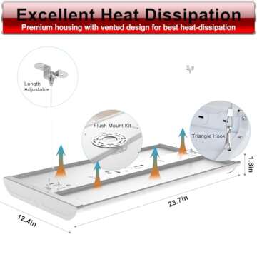 Lightdot 2FT LED High Bay Shop Lights, 100-277V 【Driver Equipped】 195W 28000LM [Eqv.800W MH] 5000K Linear Hanging Shop Light for Warehouse Garage -ETL Listed, 2Pack