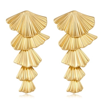 AOLIMI Gold Shell Dangle Earrings for Women Seashell Drop Dangle Earrings Beach Earrings Hypoallerge...
