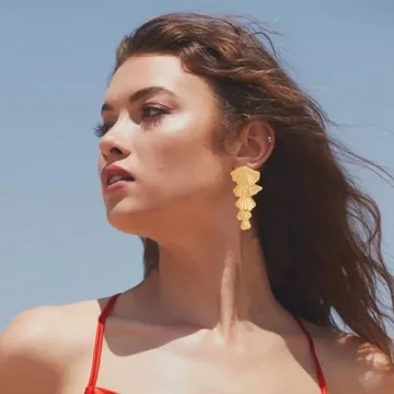 AOLIMI Gold Seashell Dangle Earrings for Summer Elegance