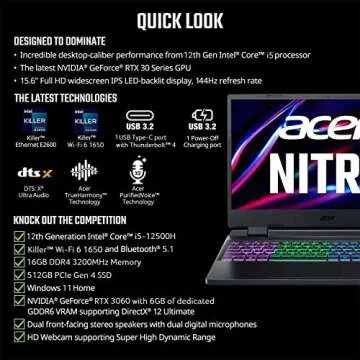 Acer Nitro 5 Gaming Laptop | Intel i5-12500H | RTX 3060