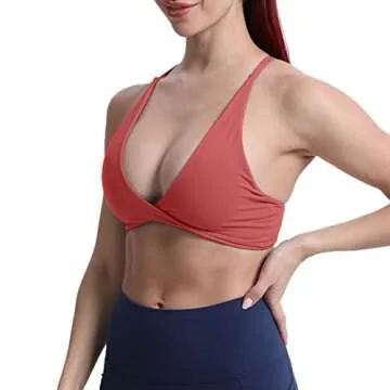Aoxjox Women's Workout Sports Bras Fitness Backless Padded Sienna Low Impact Bra Yoga Crop Tank Top ...