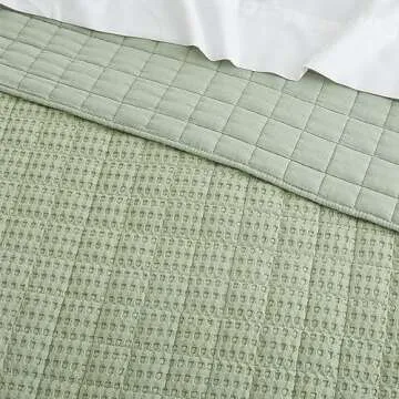 Levtex Home Mills Waffle Bedspread Twin Set - Desert Sage