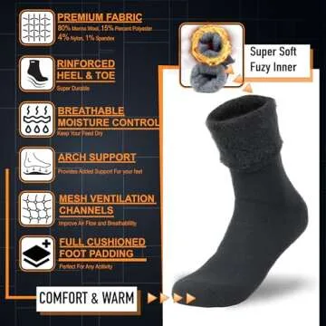 NevEND Thermal Insulated Wool Socks for Winter Comfort