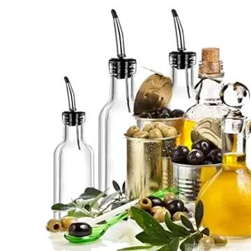 DLD Italian Glass Cruet Set, 16 oz Elegant Dispenser Set