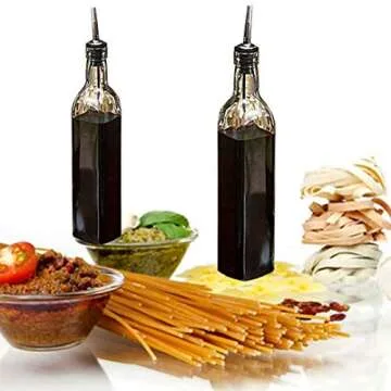 DLD Italian Glass Cruet Set, 16 oz Elegant Dispenser Set