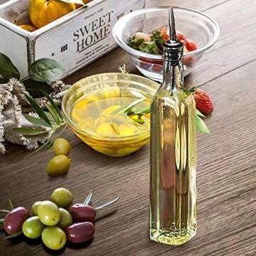 DLD Italian Glass Cruet Set, 16 oz Elegant Dispenser Set