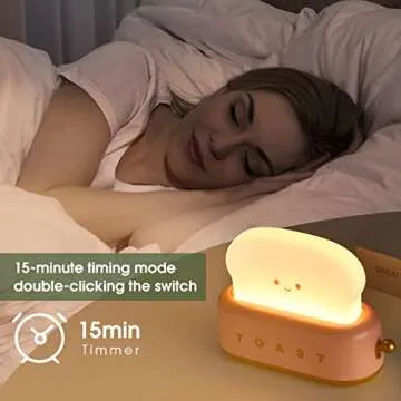 ligitive Toaster Lamp for Kids，Nursery Toast Night Light Rechargeable with Timer Auto Shutoff，Kawaii Room Decor for Girls Baby Kids Teens Teenages. (Green)