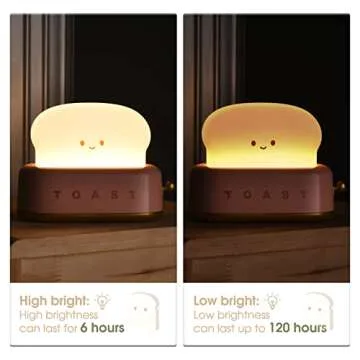 ligitive Toaster Lamp for Kids，Nursery Toast Night Light Rechargeable with Timer Auto Shutoff，Kawaii Room Decor for Girls Baby Kids Teens Teenages. (Green)