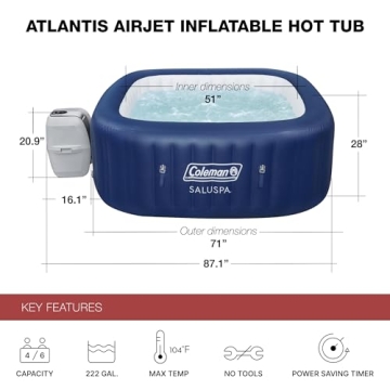 Coleman SaluSpa Atlantis AirJet Hot Tub 140 Jets Portable