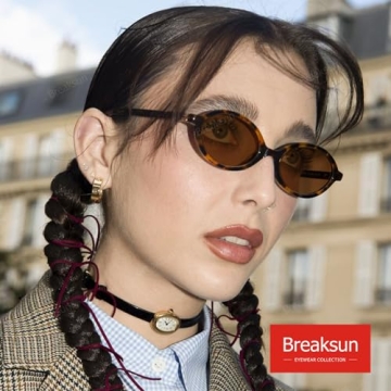 Breaksun Retro Oval Sunglasses Stylish UV Protection