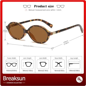 Breaksun Retro Oval Sunglasses Stylish UV Protection