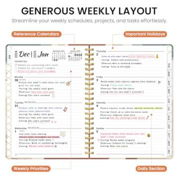 2025 Planner, Weekly and Monthly Planner, 12 Month (Jan 2025 - Dec 2025), Hardcover 2025 Calendar Planner Book with Monthly Tabs, Inner Pocket, Spiral Bound, Perfect for Office Home School Supplies - A5 (6.3" x 8.5"), Abstract