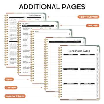 2025 Planner, Weekly and Monthly Planner, 12 Month (Jan 2025 - Dec 2025), Hardcover 2025 Calendar Planner Book with Monthly Tabs, Inner Pocket, Spiral Bound, Perfect for Office Home School Supplies - A5 (6.3" x 8.5"), Abstract