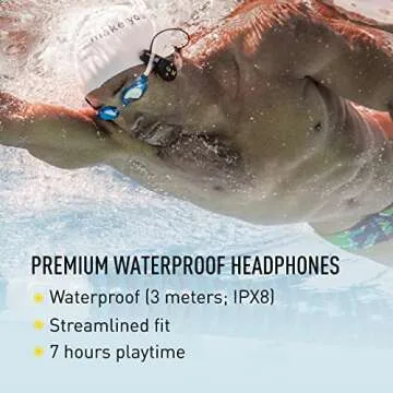 FINIS Duo - Underwater MP3 Player - Waterproof Bone Conduction Swimming Headphones for the Pool - Great Addition to Pool and Swimming Accessories - Supports MP3 and WMA files