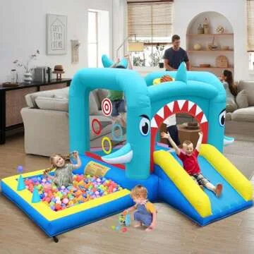 Culaluva Inflatable Bounce House for Kids 3-8 - 7 Activities