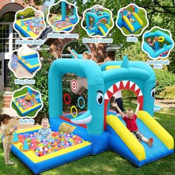 Culaluva Inflatable Bounce House for Kids 3-8 - 7 Activities