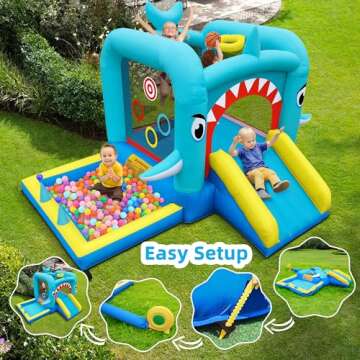 Culaluva Inflatable Bounce House for Kids 3-8 - 7 Activities