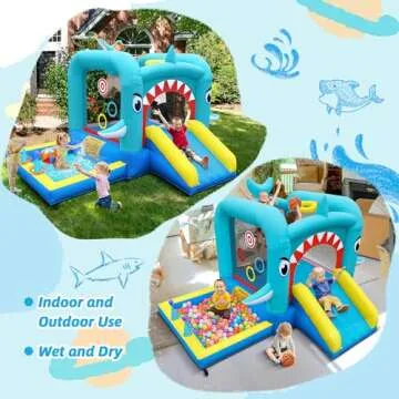 Culaluva Inflatable Bounce House for Kids 3-8 - 7 Activities