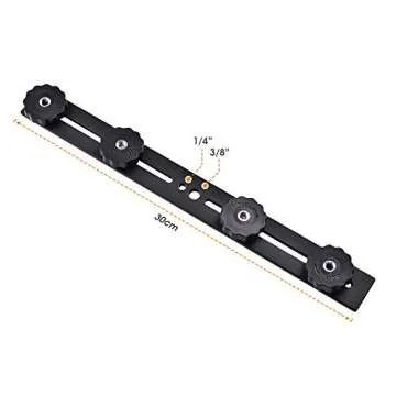 UTEBIT 11 inch Flash Bracket, Long Dual Camera Mount Flash Bracket Extension Bar with 1/4“ Hot Shoe, Straight Flash Brackets 1/4-3/8 Thread Hole Tripod Mount for Camera/LED Light/Microphone