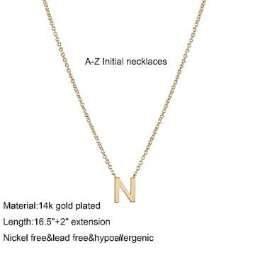 Fwlisesa Initial Necklaces for Women, Dainty Gold Letter Necklace 14k Gold Plated Personalized Tiny Initial Pendant Necklace Monogram Cute Letter Name Choker Necklaces for Women Simple Jewelry