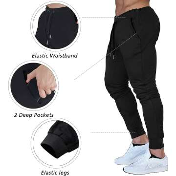 BUXKR Men's Slim Joggers for Gym & Athletic Use