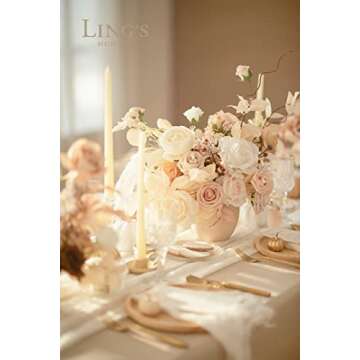 Ling's Moment White&Nude Artificial Flowers Box Set for DIY Wedding Bouquets Centerpieces Arrangemen...