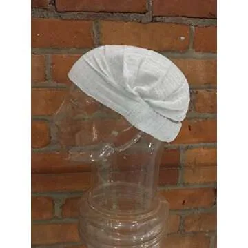 Extra Large 'Snug Fit' Headband Hair Scarf Woven Cotton Elastic Snow White