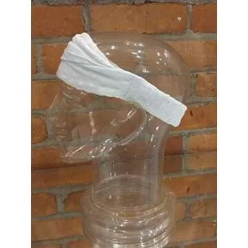 Extra Large 'Snug Fit' Headband Hair Scarf Woven Cotton Elastic Snow White