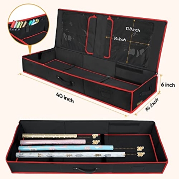 BALEINE 40" Wrapping Paper Storage Organizer Durable Gift Wrap Bag