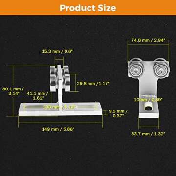 BEAMNOVA Set of 2 Manual Trolley for PA400-PA1000 Electric Hoist 4 Wheels Installation Roller Assembly, Fit 1-5/8 inch Wide and 1-5/8 inch or Higher Strut Channels, 1256kg / 2769 lbs Load Capacity