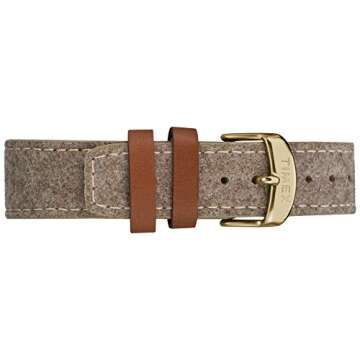 Timex Unisex TW2R42100 Weekender 38 Tan/Brown/Cream Fabric/Leather Strap Watch
